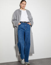 Cassie Long Belted Coat, Grey (GREY), large