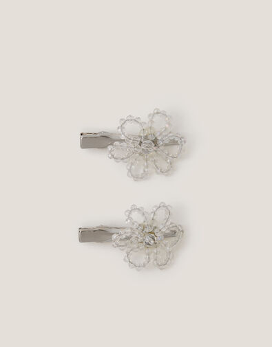 2-Pack Beaded Flower Hair Clips, , large