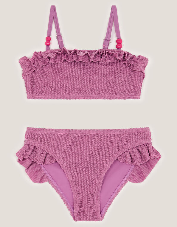 Textured Frill Bikini Set, Purple (LILAC), large
