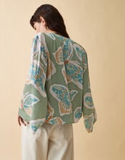 Clemence Aurelie Butterfly Kimono Jacket, Green (SAGE), large