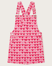 Heart Print Short Dungarees, Pink (PINK), large