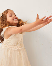 Anina Butterfly Ruffle Party Dress, Cream (CREAM), large