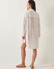 Esme Beach Shirt Dress, White (WHITE), large