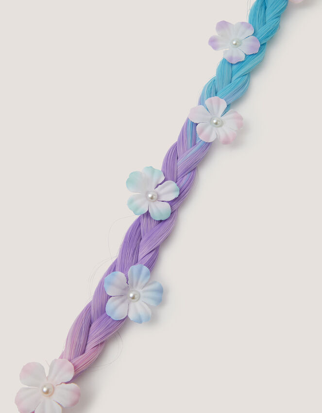Flower Plait Fake Hair Band, , large