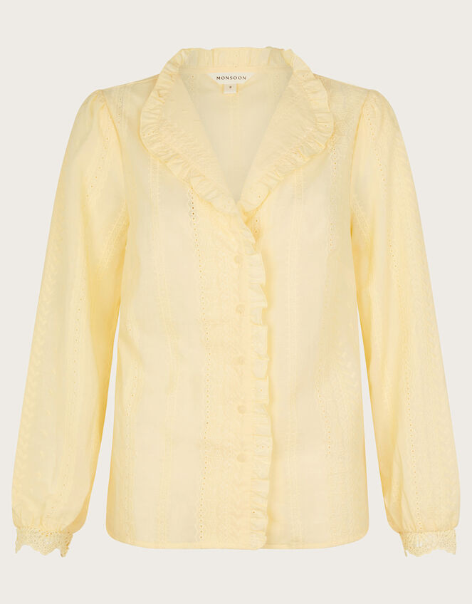 Cora Embroidered Shirt, Yellow (YELLOW), large
