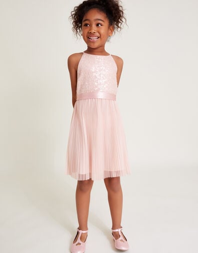Keita Embellished Plisse Dress, Pink (PINK), large