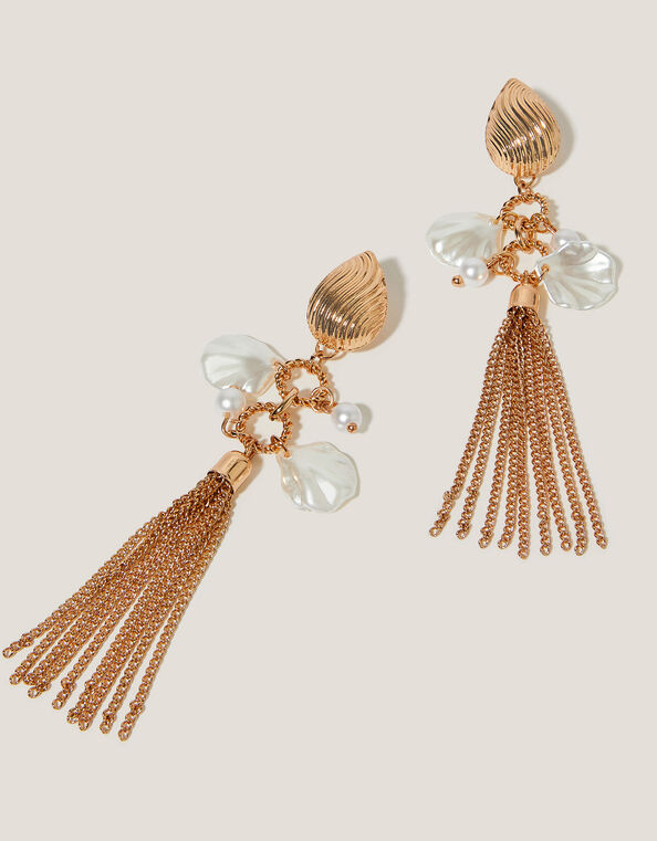 Charm Tassel Drop Earrings, , large