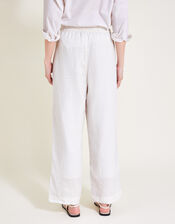 Parker Linen Crop Trousers, White (WHITE), large