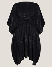 Sana Sequin Embellished Kaftan, Black (BLACK), large