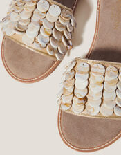 Sacha Embellished Suede Slide Sandals, Ivory (IVORY), large