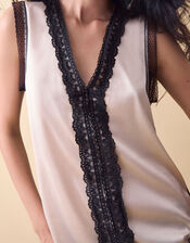 Clemence Coralie Sleeveless Lace Trim Top, Ivory (IVORY), large