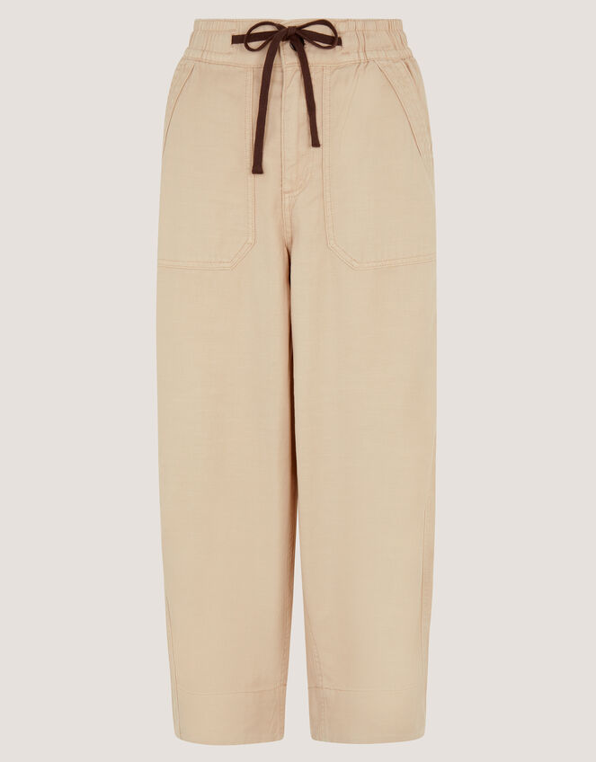 Megan Cropped Barrel Trousers, Natural (ECRU), large