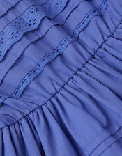 Broderie Tiered Dress, Blue (BLUE), large