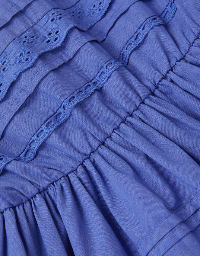 Broderie Tiered Dress, Blue (BLUE), large