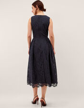 Lydia Sleeveless Lace Midi Dress, Blue (NAVY), large