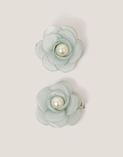 2-Pack Flower Girl Hair Clips, Green (SAGE), large