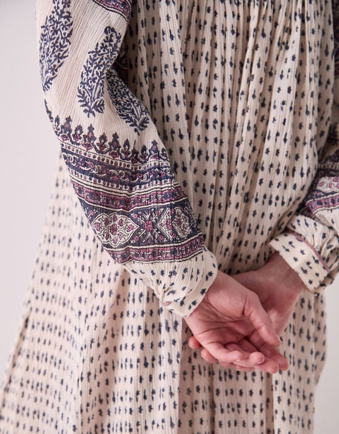 East Tilly Print Midi Smock Dress, Blue (BLUE), large