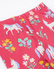 Frugi Libby Printed Leggings, DARK PINK, large