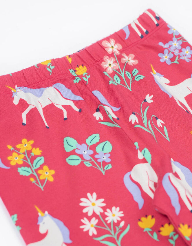 Frugi Libby Printed Leggings, DARK PINK, large