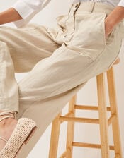 Jolie Regular Linen Wide Leg Trousers, Natural (NATURAL), large