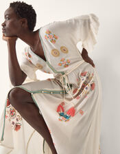 Juniper Embroidered Maxi Dress, White (WHITE), large