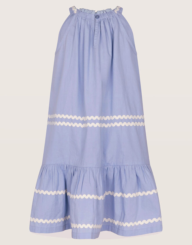 Amalfi Floral Ricrac Sleeveless Dress, Blue (BLUE), large