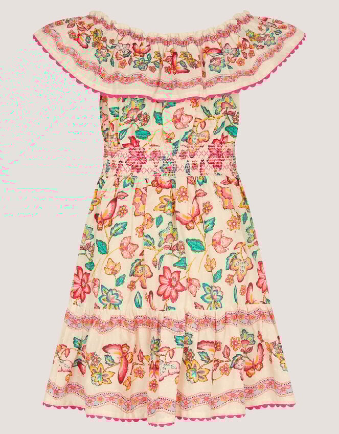 Jelena Butterfly Print Bardot Dress, Ivory (IVORY), large