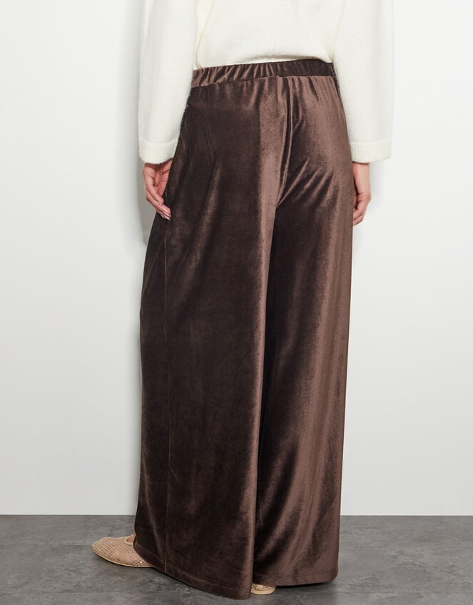 Shay Rib Wide Leg Trousers, Brown (CHOCOLATE), large
