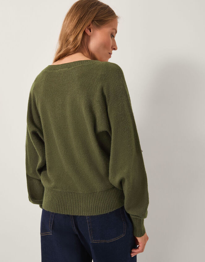 Sable Sequin Embellished Jumper, Green (KHAKI), large