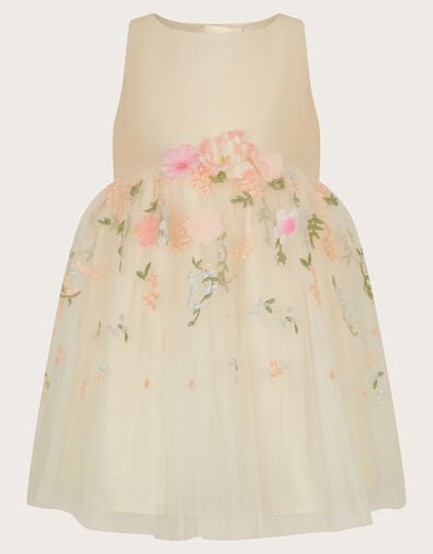 Baby Maggie 3D Floral Dress, Ivory (IVORY), large