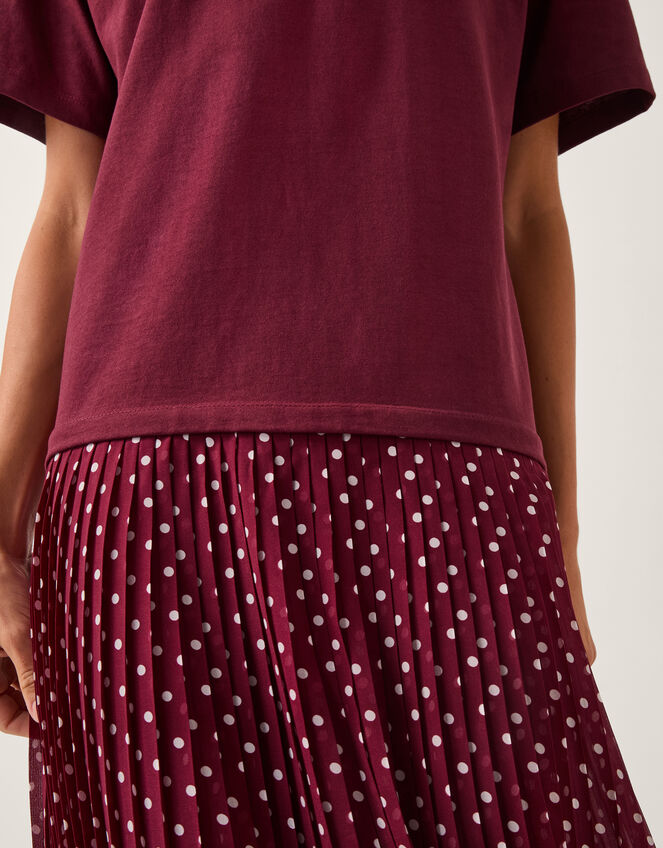 Senya Jersey Polka Dot Midi Dress, Red (BERRY), large