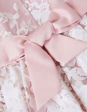 Felicity Floral Embroidered Mesh Dress, Pink (PALE PINK), large