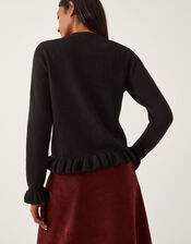 Rina Ruffle Cardigan, Black (BLACK), large