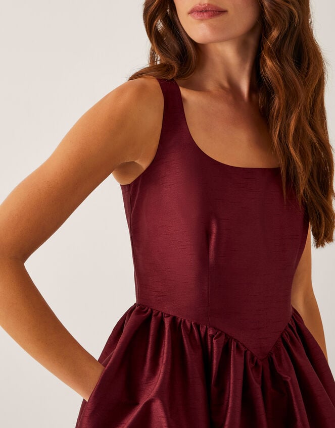 Mya Fit and Flare Midi Dress, Red (BURGUNDY), large