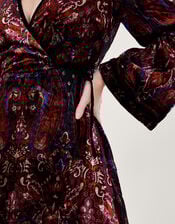 Peri Paisley Devore Dress, Black (BLACK), large