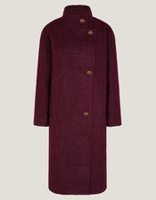 Freya Bouclé Coat, Red (BURGUNDY), large