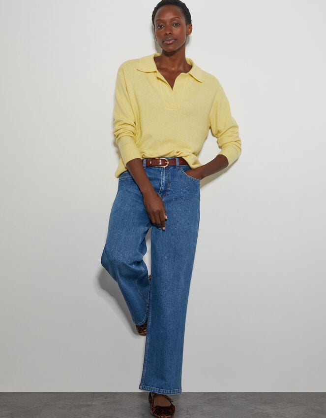 Carla Collar Jumper, Yellow (YELLOW), large