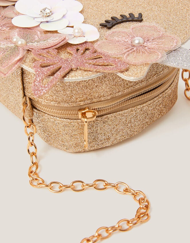 Ella Sequin Flower Unicorn Bag, , large