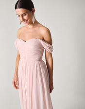Evelyn Bardot Bridesmaid Dress, Pink (BLUSH), large