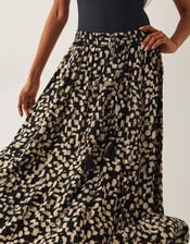 Ania Batik Print Maxi Skirt, Black (BLACK), large