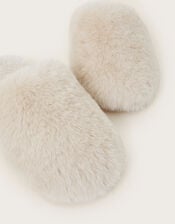Cara Faux Fur Mule Slippers, Natural (NEUTRAL), large