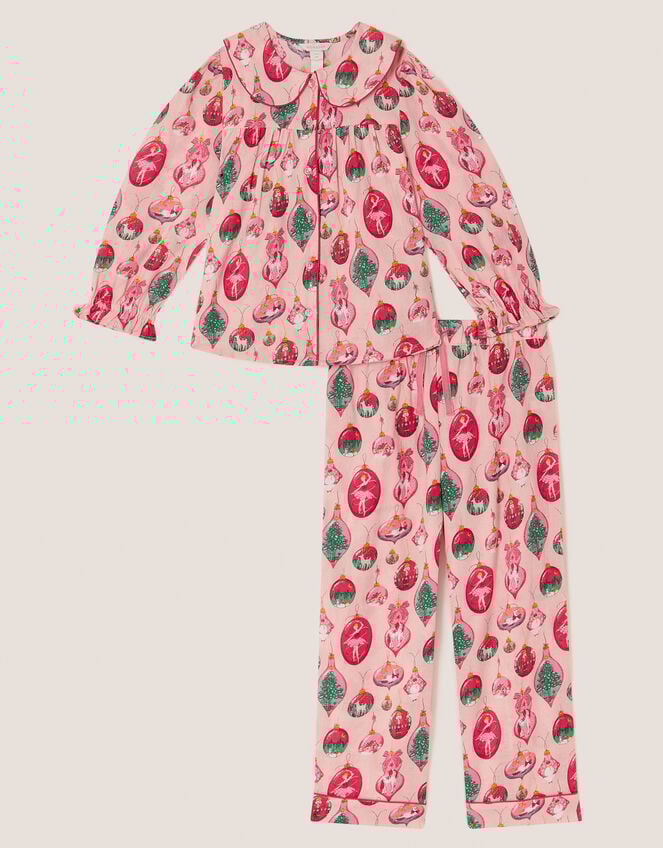 Christmas Bauble Print Long Pyjamas Set, Pink (PINK), large