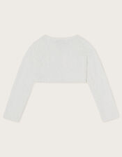 Emilia Lace Scallop Cardigan, Ivory (IVORY), large