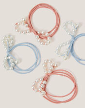 4-Pack Pearl Bow Hair Bands, , large