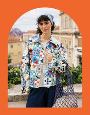 FRNCH Zizania Tile Print Jacket, Multi (MULTI), large