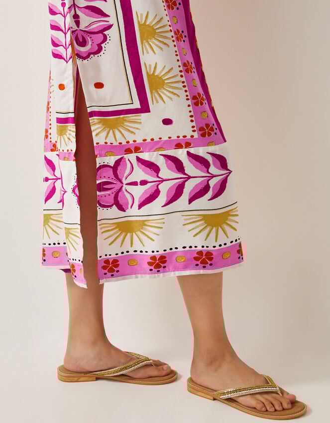 Tina Summer Floral Maxi Kaftan Dress, Pink (PINK), large