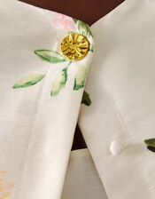 Anne Floral Puff Sleeve Jacket, Cream (CREAM), large