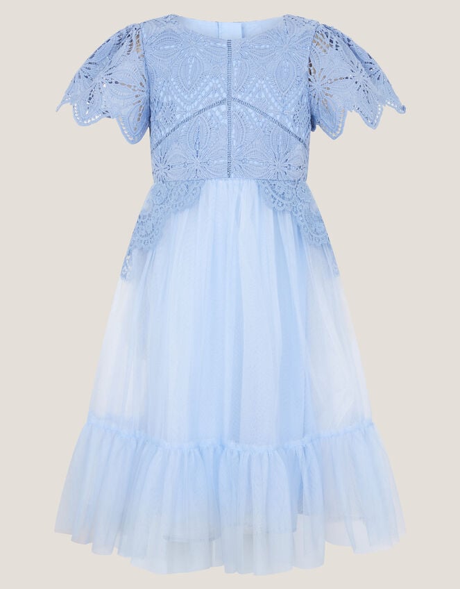 Monica Floral Lace Tulle Dress, Blue (PALE BLUE), large