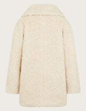 Heart Pocket Borg Crombie Coat, Cream (CREAM), large