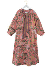 One Hundred Stars Giant Kantha Pussybow Midi Dress, , large